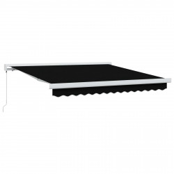 Markiza zwijana Czarny 350 x 250 cm Tkanina i Metal