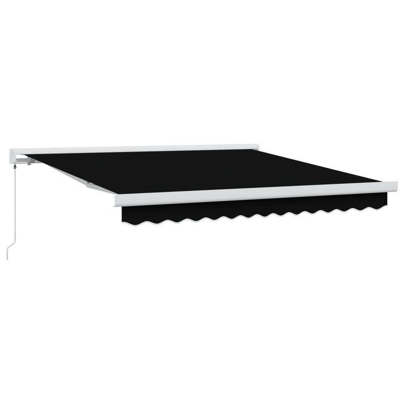 Markiza zwijana Czarny 350 x 250 cm Tkanina i Metal