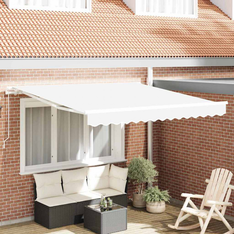 Markiza zwijana Biały 350 x 250 cm Poliester i aluminium