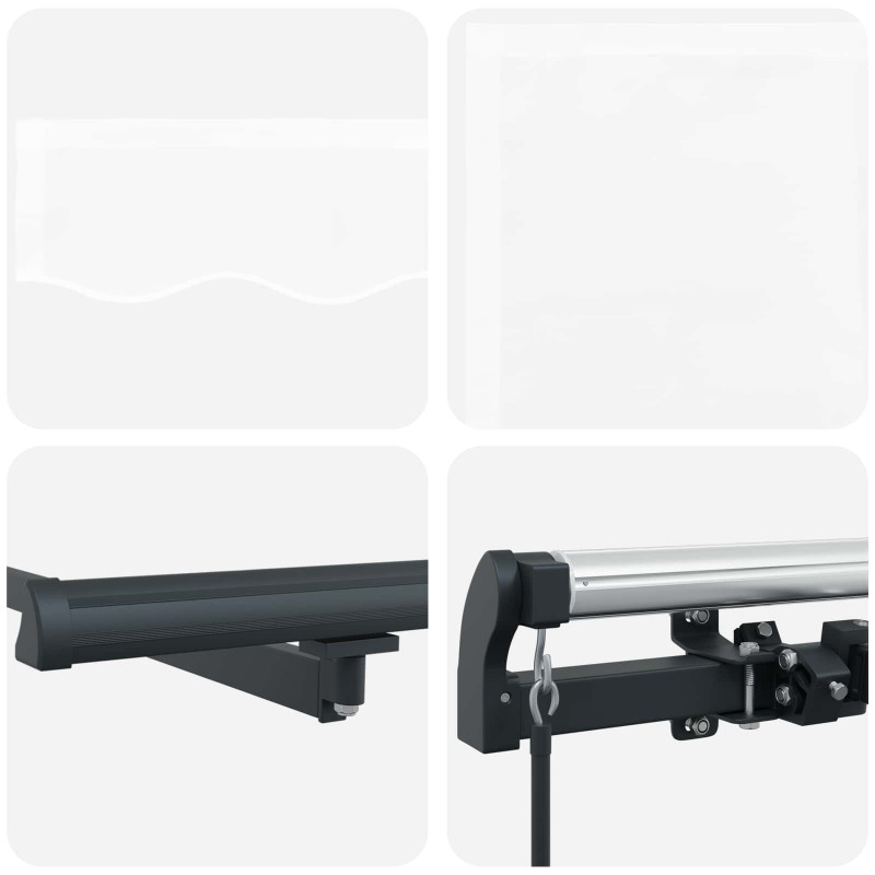 Markiza zwijana Biały 350 x 250 cm Poliester i Stal