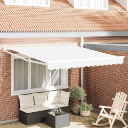 Markiza zwijana Biały 350 x 250 cm Poliester i aluminium