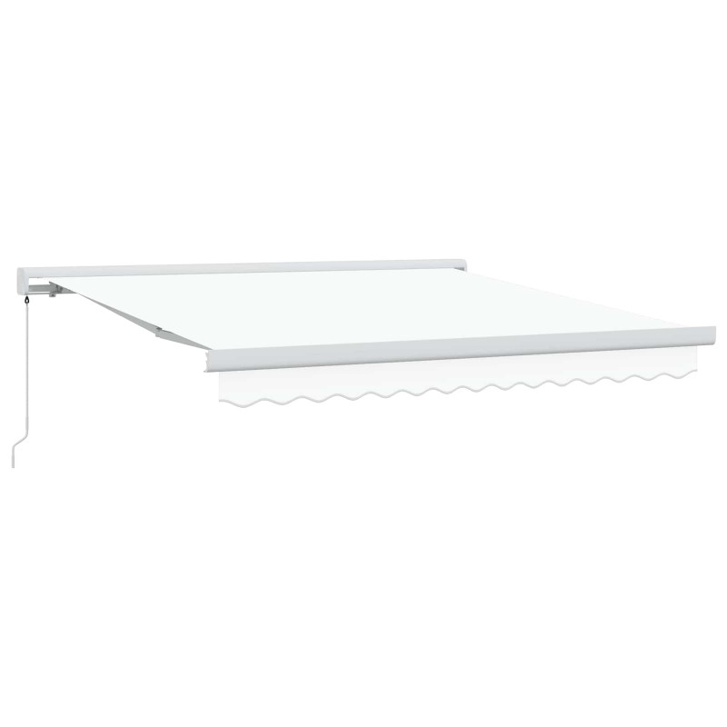 Markiza zwijana Biały 350 x 250 cm Tkanina i Metal
