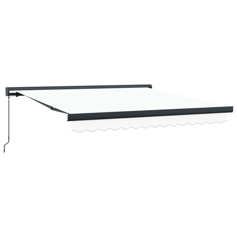 Markiza zwijana Biały 350 x 250 cm Tkanina i Metal