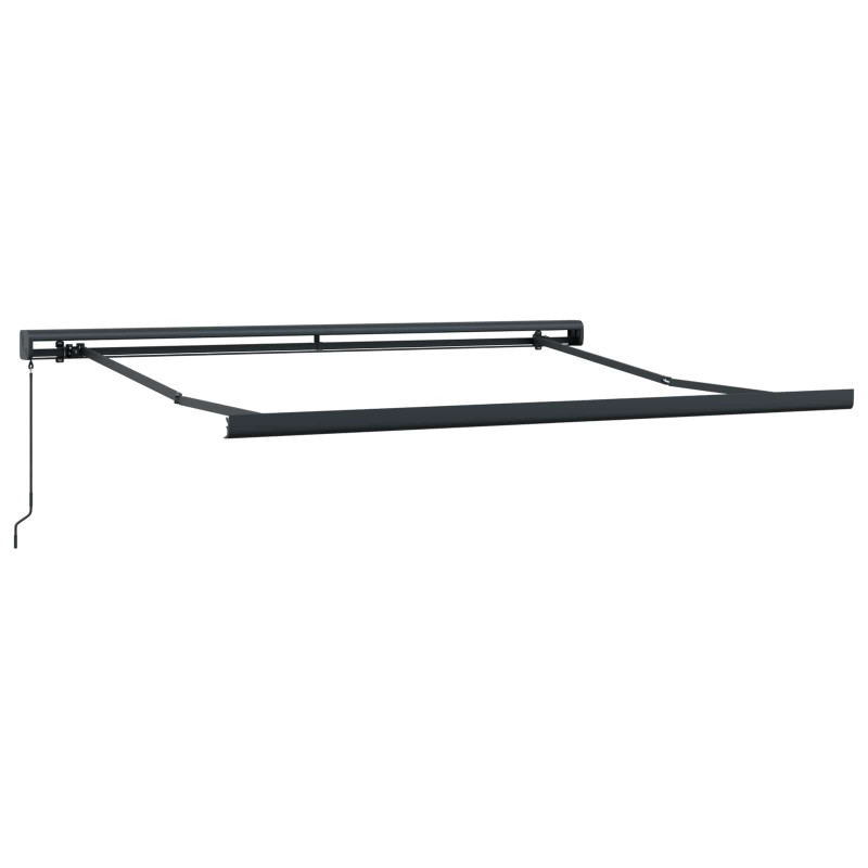 Markiza zwijana Biały 350 x 250 cm Tkanina i Metal