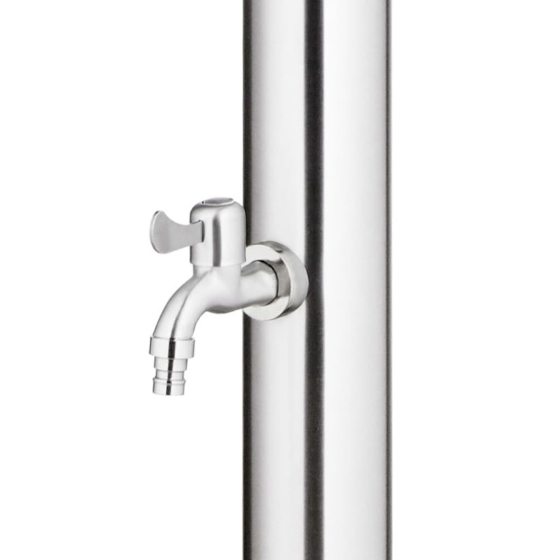Prysznic ogrodowy z szarą podstawą, 220 cm, stal nierdzewna