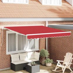 Markiza zwijana Czerwony 350 x 250 cm Poliester i aluminium