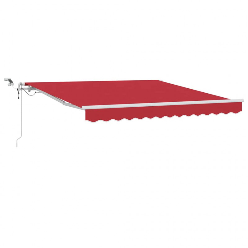 Markiza zwijana Czerwony 350 x 250 cm Poliester i Metal
