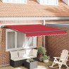 Markiza zwijana Czerwony 350 x 250 cm Poliester i Stal
