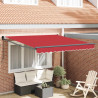 Markiza zwijana Czerwony 350 x 250 cm Poliester i aluminium