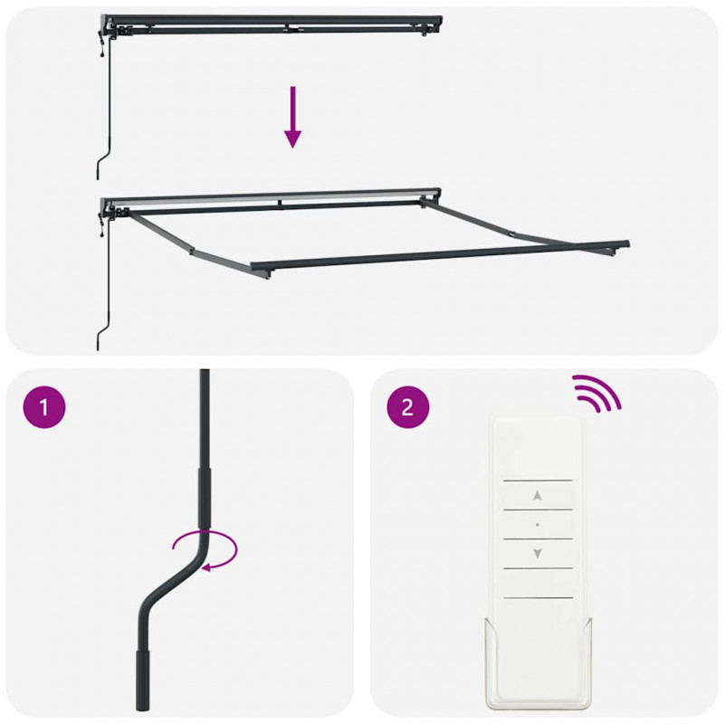 Rama markizy Czerwony 350 x 250 cm Poliester z powłoką PU