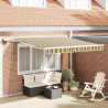 Markiza zwijana Zielony i żółty 350 x 250 cm Tkanina i Stal