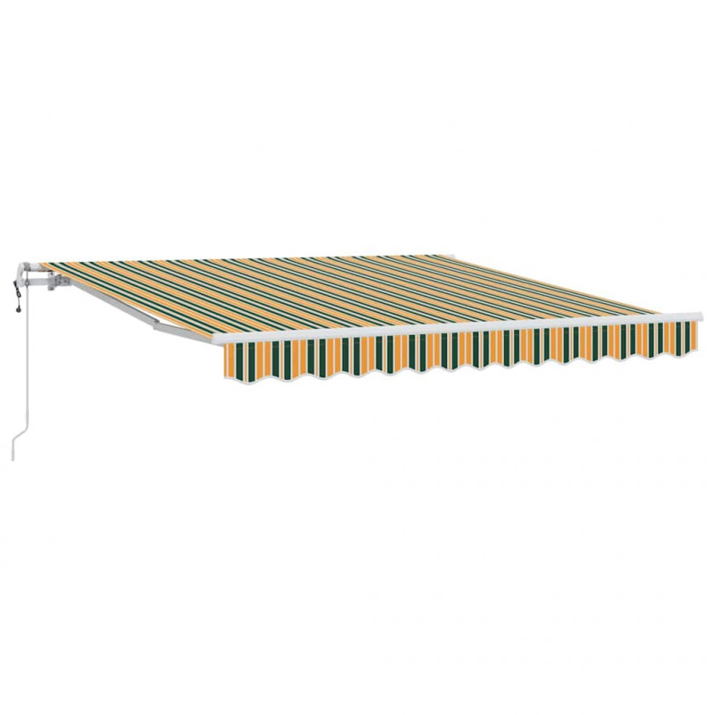 Elektryczna Rozkładana Markiza Zielony i żółty 350 x 250 cm