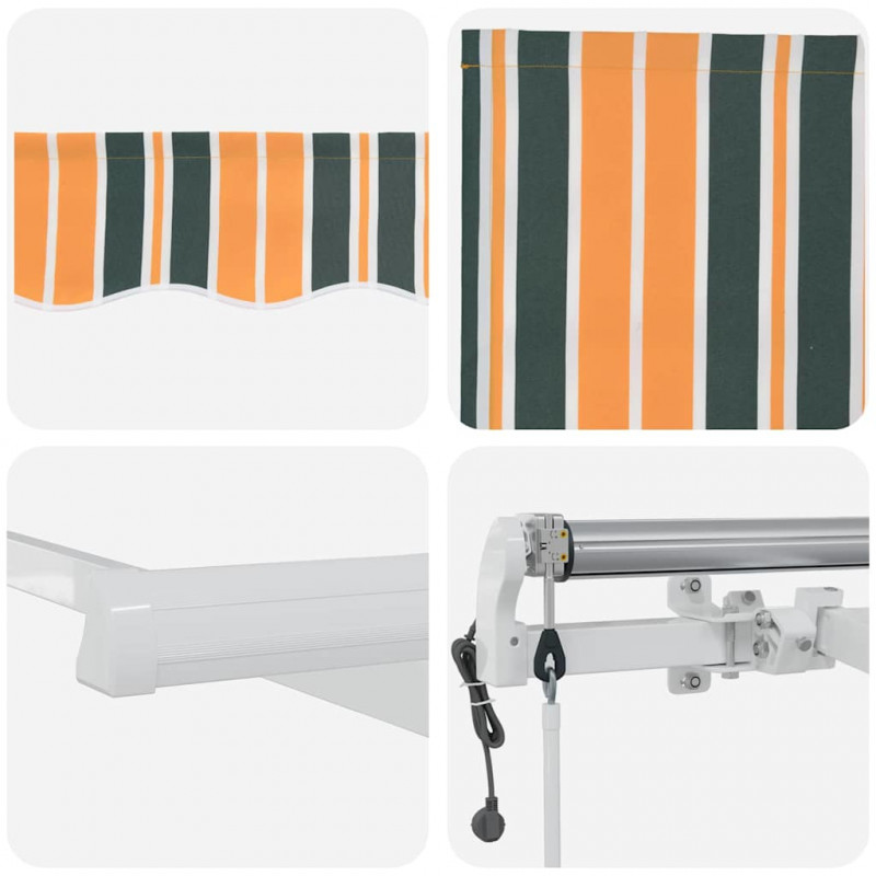 Elektryczna Rozkładana Markiza Zielony i żółty 350 x 250 cm