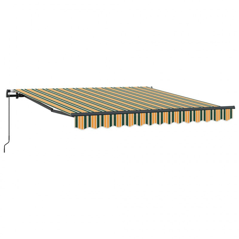 Markiza zwijana Zielony i żółty 350 x 250 cm Poliester i Stal