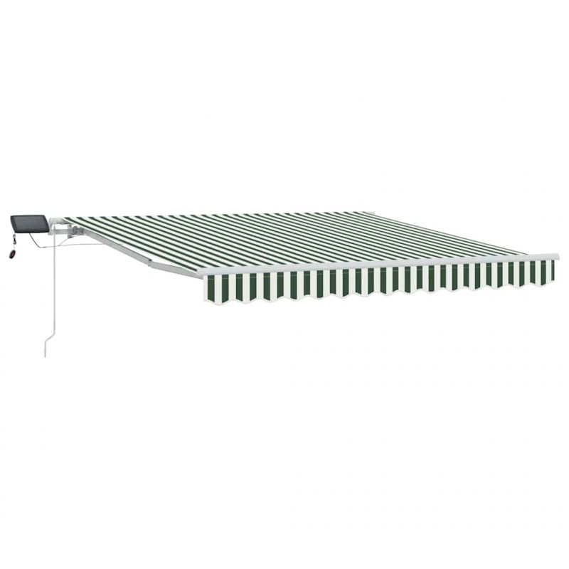 Markiza zwijana Zielony i Biały 350 x 250 cm Tkanina i Stal