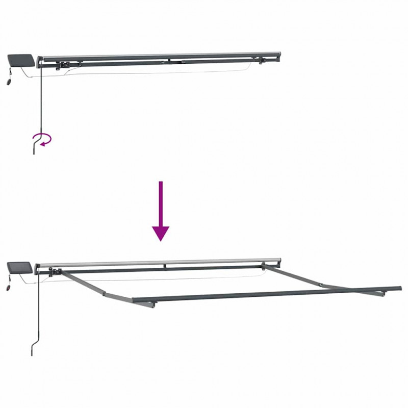 Markiza zwijana Zielono-biały 350 x 250 cm tkanina
