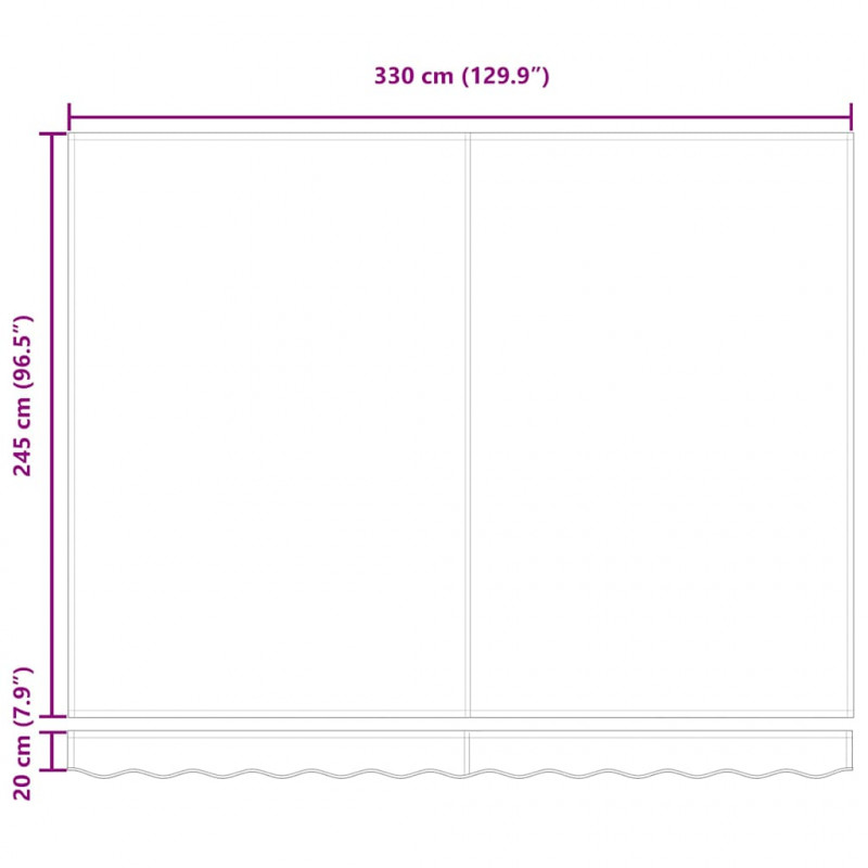 Markiza zwijana Zielony i Biały 350 x 250 cm Tkanina i Metal