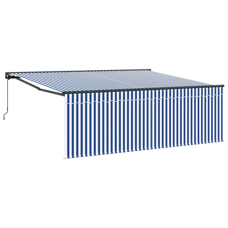 Markiza zwijana Niebieski i biały 400 × 300 cm