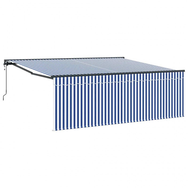 Markiza zwijana Niebieski i biały 400 × 300 cm