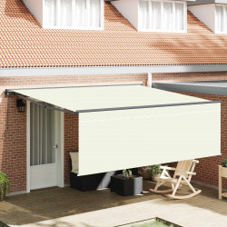 Markiza zwijana Kremowy 400 × 300 cm Poliester i aluminium