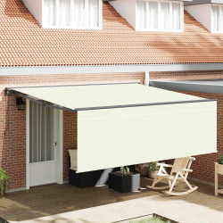 Markiza zwijana Kremowy 400 × 300 cm Poliester i aluminium