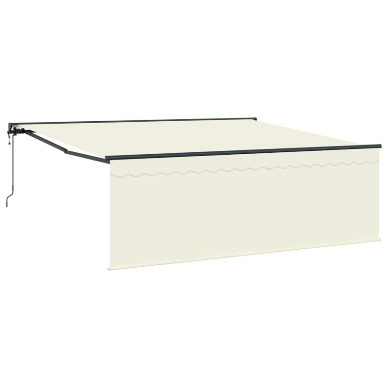 Markiza zwijana Kremowy 400 × 300 cm Poliester i aluminium
