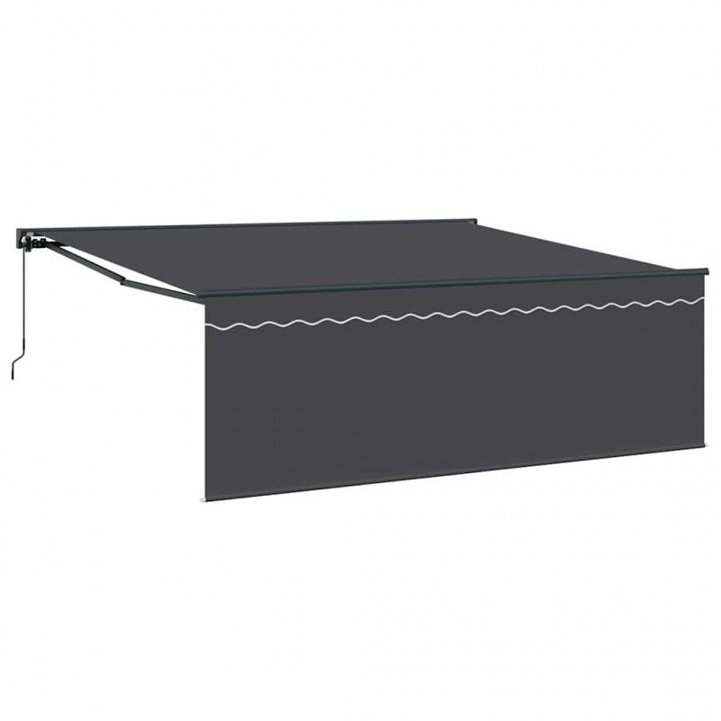 Markiza zwijana Antracyt 400 × 300 cm Poliester i aluminium
