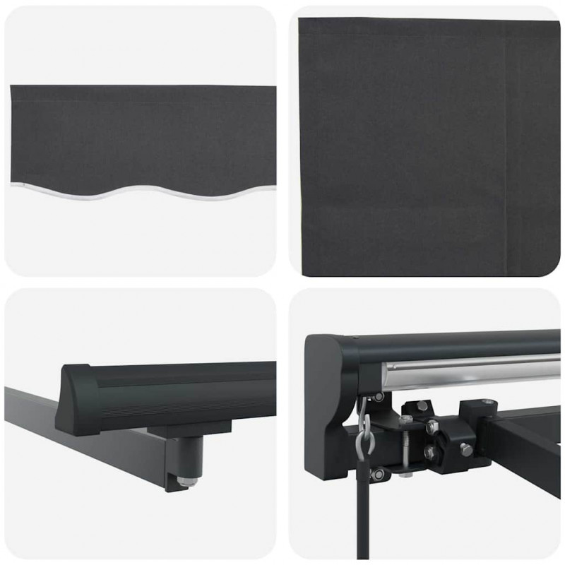 Markiza zwijana Antracyt 400 × 300 cm Poliester i aluminium