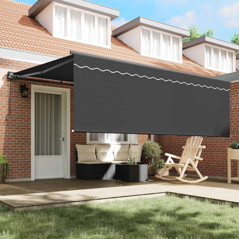 Markiza zwijana Antracyt 400 × 300 cm Poliester i aluminium