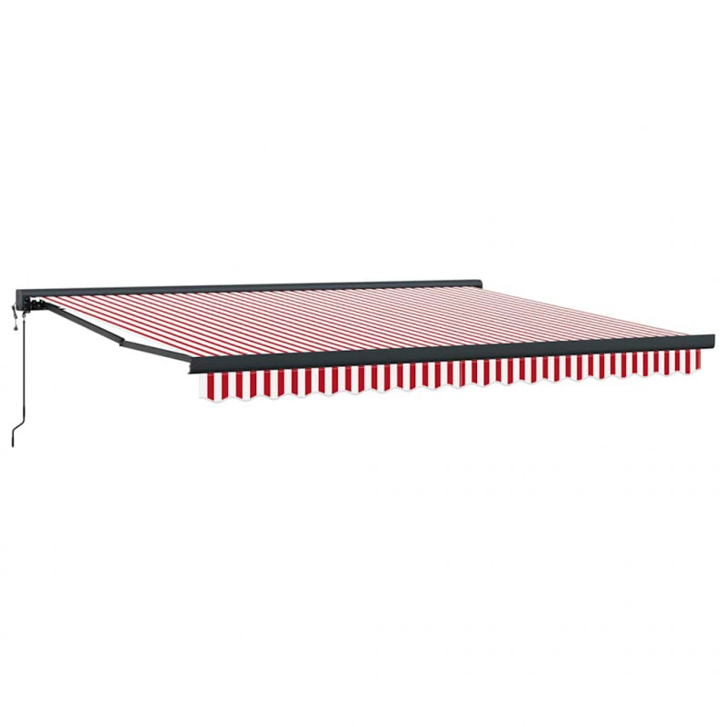Markiza Czerwony i Biały 400 × 300 cm Poliester i aluminium