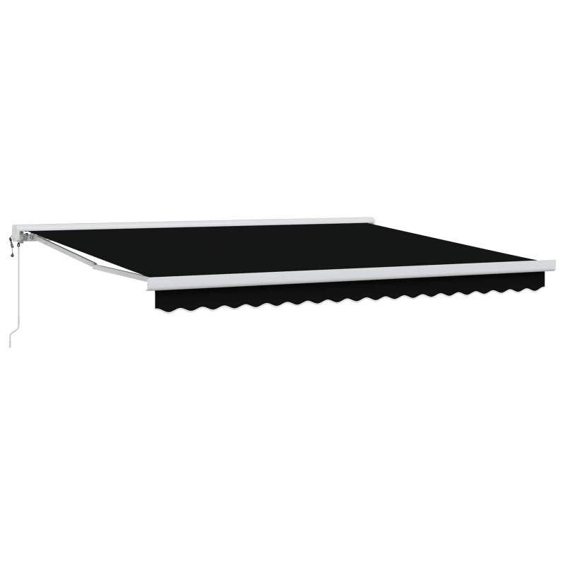Markiza zwijana Czarny 400 × 300 cm Tkanina i Metal