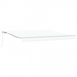 Markiza zwijana Biały 400 × 300 cm Poliester i aluminium