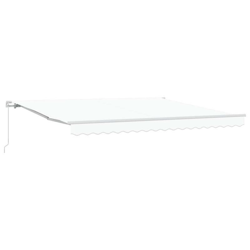 Markiza zwijana Biały 400 × 300 cm Poliester i aluminium