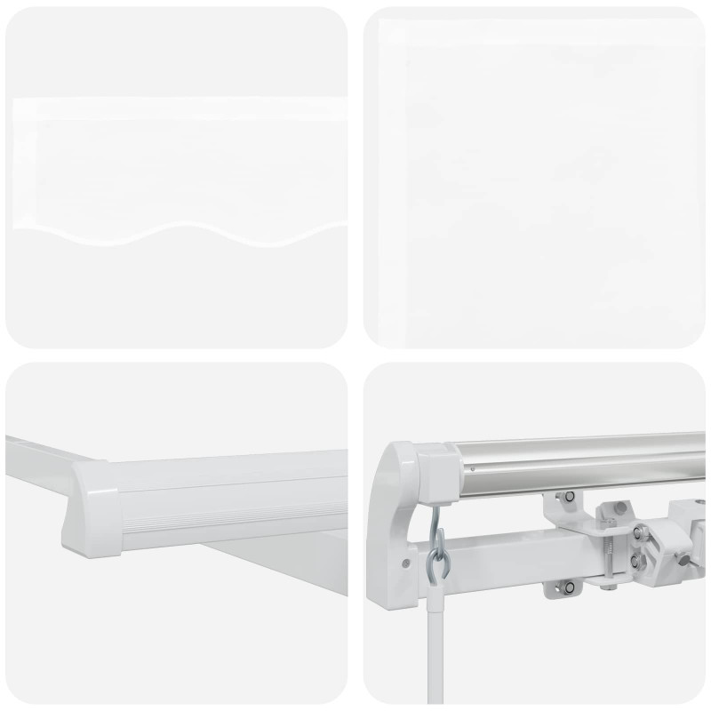 Markiza zwijana Biały 400 × 300 cm Poliester i aluminium