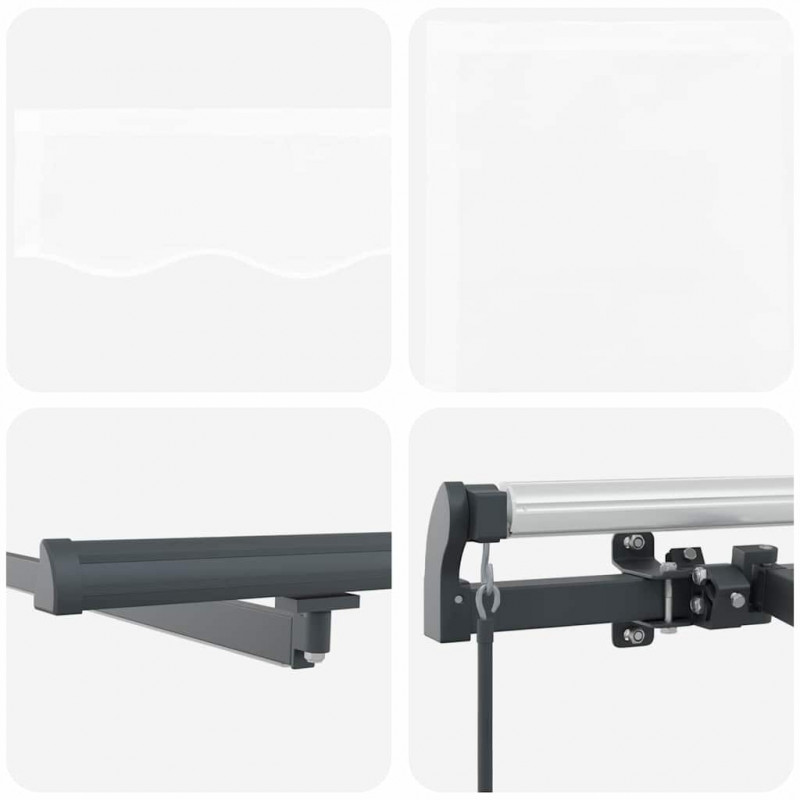Markiza zwijana Ze LED Lights Biały 400 ×300 cm tkanina