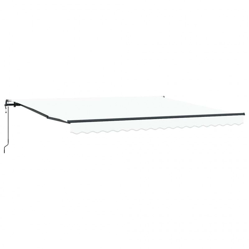 Markiza zwijana Biały 400 × 300 cm Tkanina i aluminium