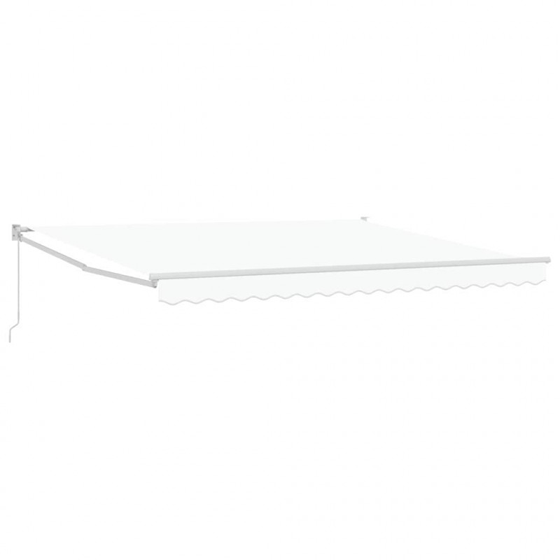 Markiza zwijana Biały 400 × 300 cm Poliester i aluminium