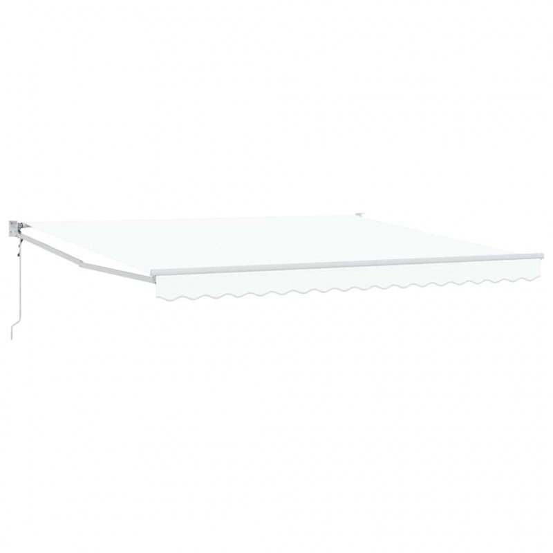 Markiza zwijana Biały 400 × 300 cm Poliester i aluminium