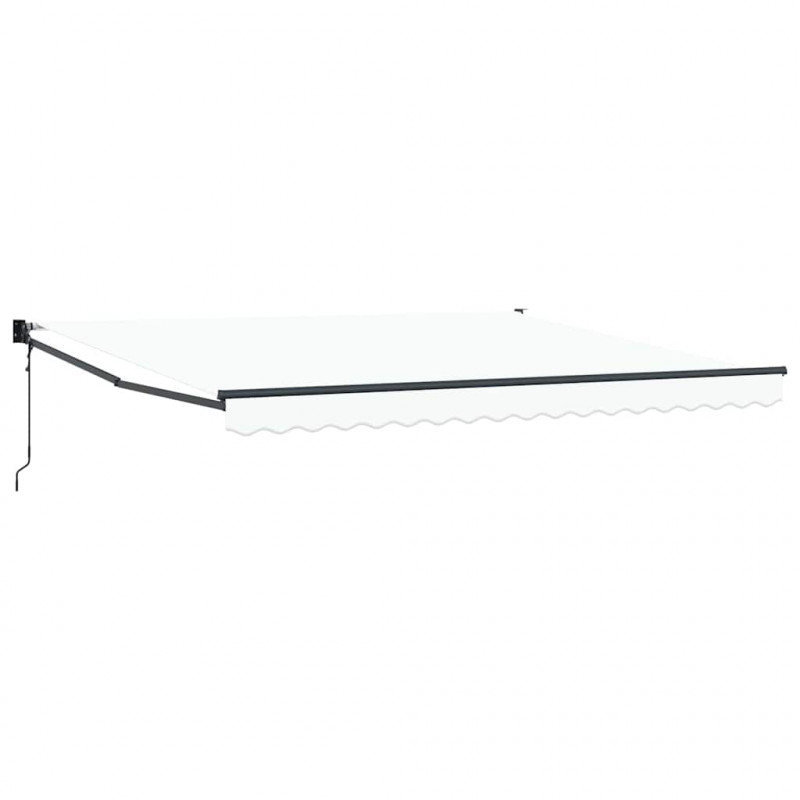 Markiza zwijana Biały 400 × 300 cm Poliester i aluminium