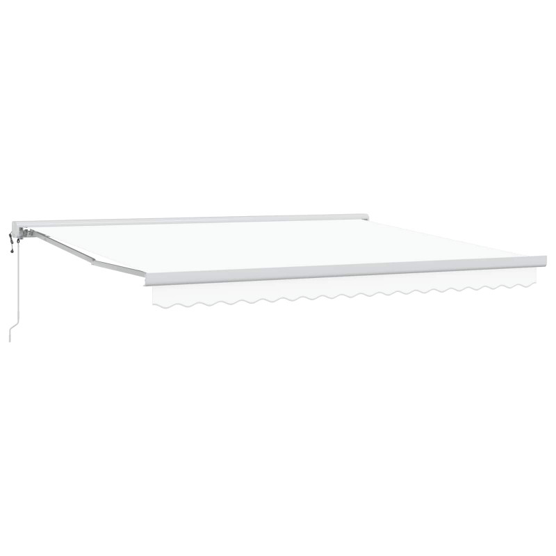 Markiza zwijana Biały 400 × 300 cm Tkanina i Metal