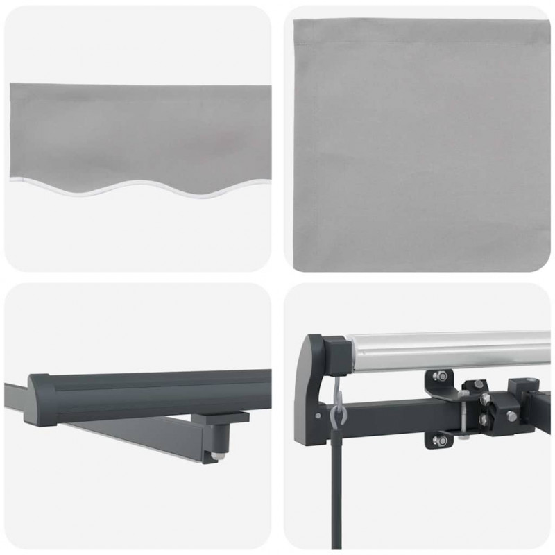 Markiza zwijana Ze LED Lights Jasnoszary 400 ×300 cm tkanina