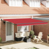 Markiza zwijana Czerwony 400 × 300 cm Poliester i aluminium