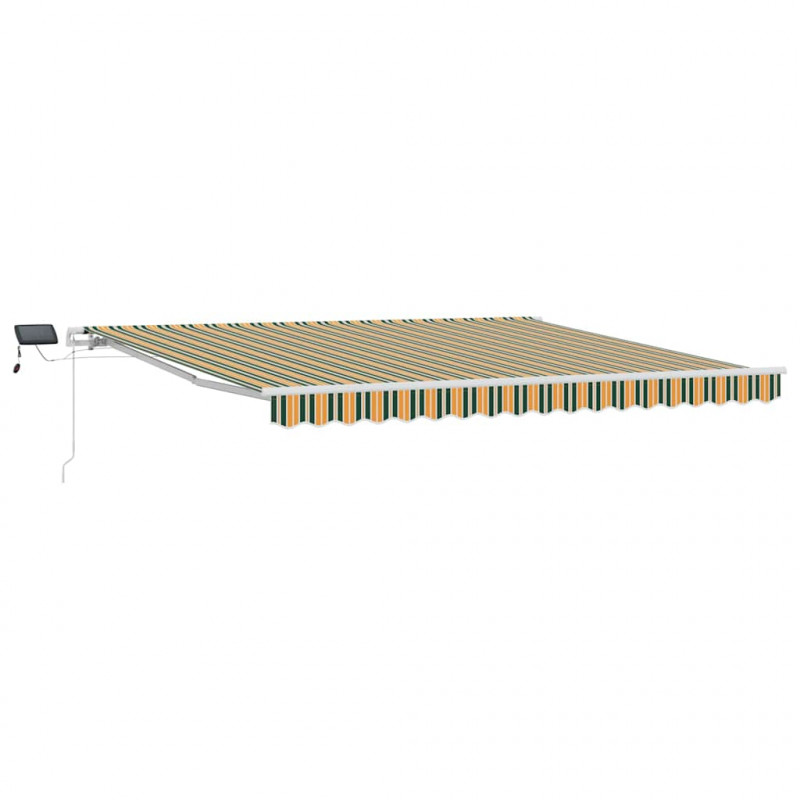 Markiza zwijana Zielony i żółty 400 × 300 cm Tkanina i Stal