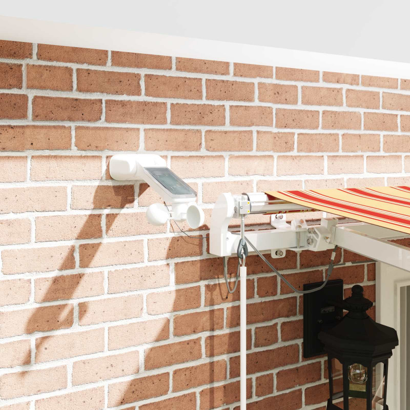 Markiza zwijana Ze LED Lights Żółty i pomarańczowy 400 × 350 cm