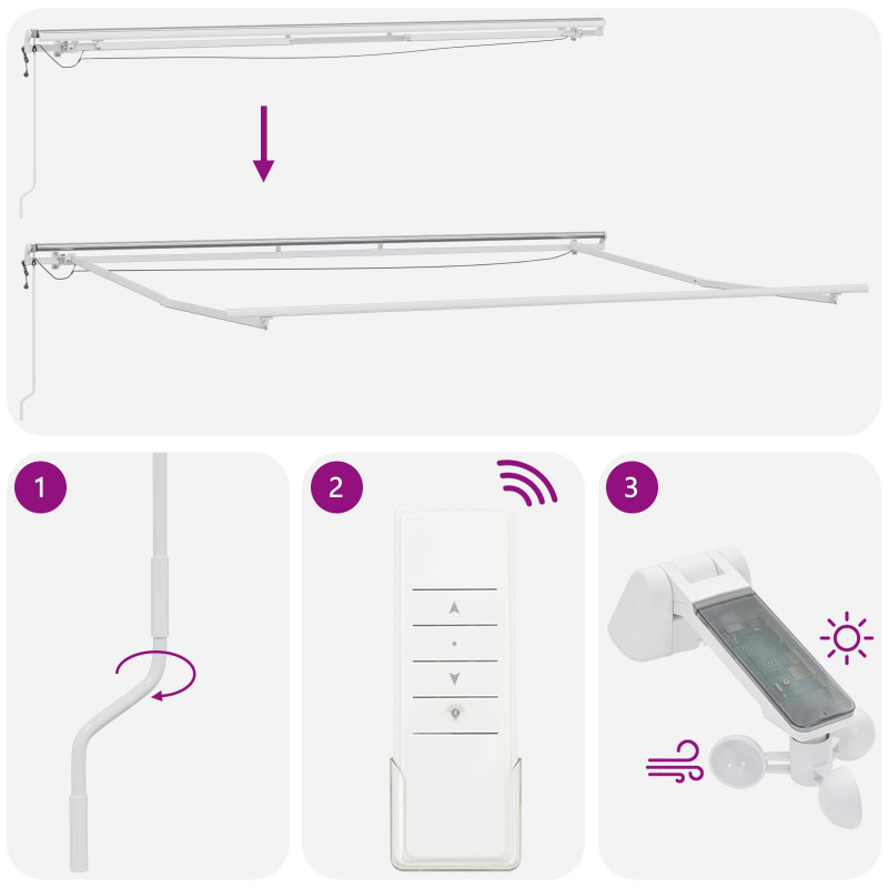 Markiza zwijana Ze LED Lights Żółty i pomarańczowy 400 × 350 cm