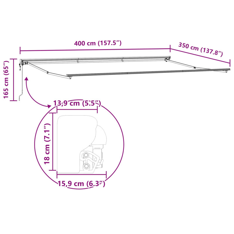Tkanina Zadaszenia Żółty i pomarańczowy 400 × 350 cm Poliester