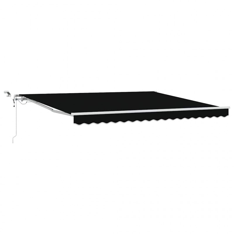 Markiza zwijana Czarny 400 × 350 cm Poliester i Metal