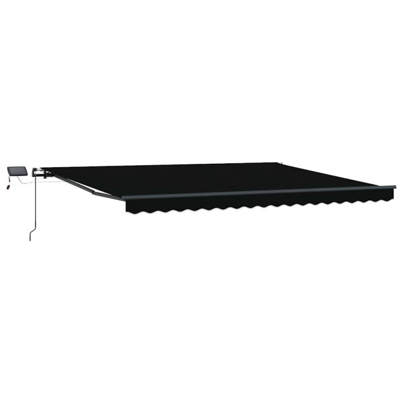 Markiza zwijana Ze LED Lights Czarny 400 × 350 cm tkanina