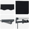 Markiza zwijana Ze LED Lights Czarny 400 × 350 cm tkanina