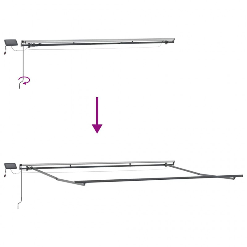 Markiza zwijana Ze LED Lights Biały 400 ×350 cm tkanina
